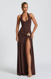 Saira Maxi Skirt - Plum Brown Skirt Babyboo Fashion Premium Exclusive Design