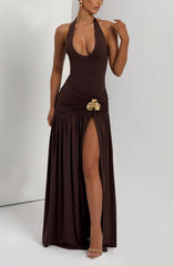 Saira Maxi Skirt - Plum Brown Skirt Babyboo Fashion Premium Exclusive Design