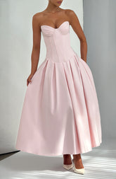 Salma Midi Dress - Blush Dress Babyboo Fashion Premium Exclusive Design