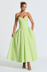 Salma Midi Dress - Lime Dress Babyboo Fashion Premium Exclusive Design