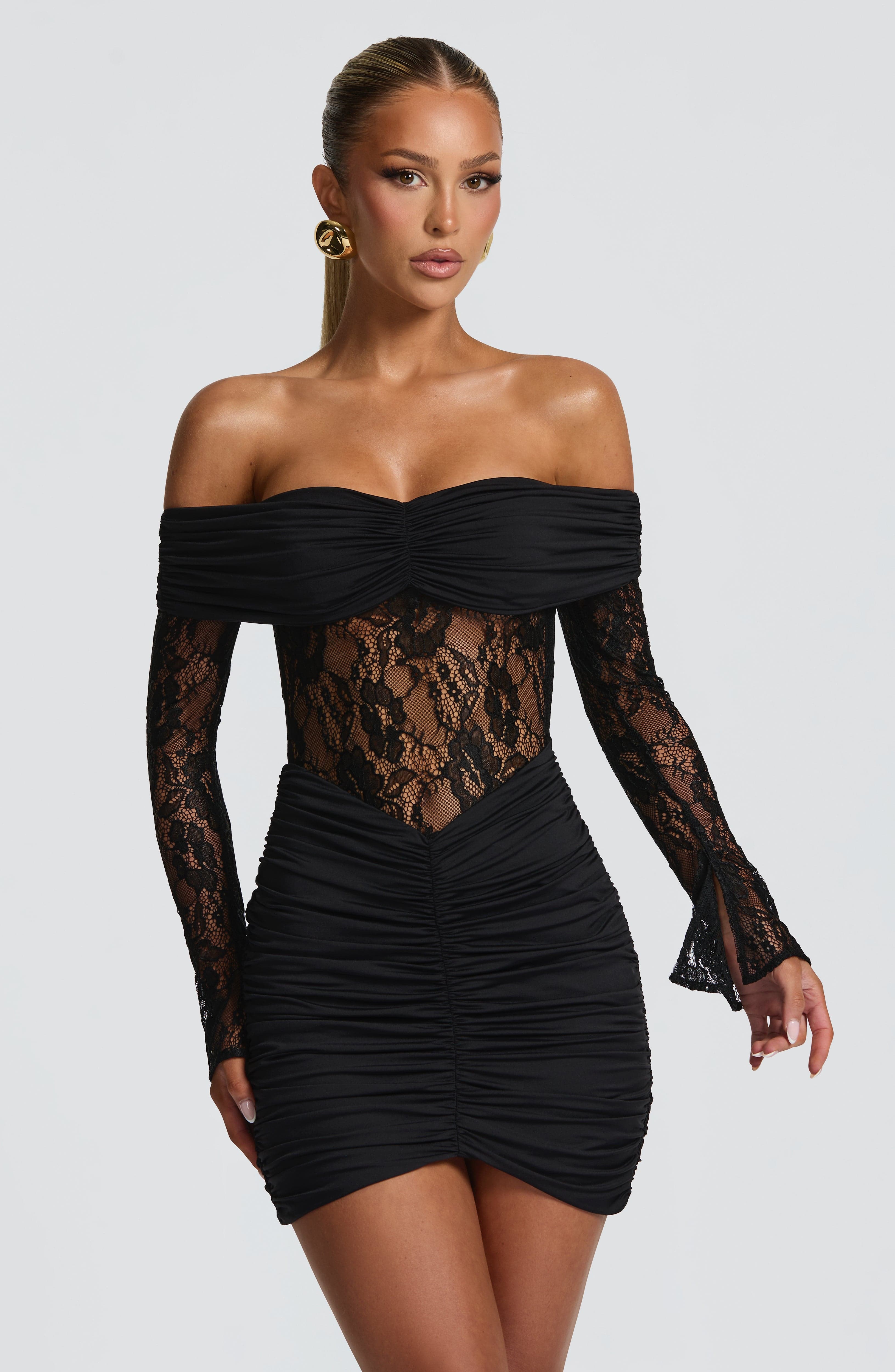 Sauline Mini Dress - Black Dress Babyboo Fashion Premium Exclusive Design