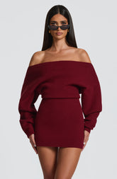 Sawyer Mini Dress - Burgundy Dress Babyboo Fashion Premium Exclusive Design