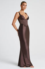 Shae Maxi Dress - Plum Brown Dress Babyboo Fashion Premium Exclusive Design