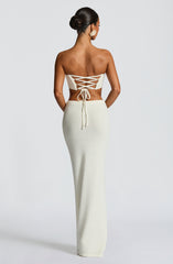 Sola Maxi Skirt - Ivory Skirt Babyboo Fashion Premium Exclusive Design