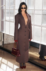 Ursula Coat - Plum Brown Jacket Babyboo Fashion Premium Exclusive Design