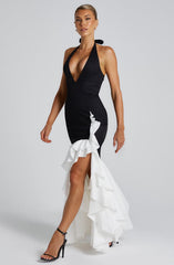 Veronique Maxi Dress - Black/White Dress Babyboo Fashion Premium Exclusive Design