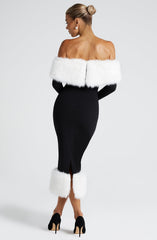 Vittoria Midi Dress - Black/White Dress Babyboo Fashion Premium Exclusive Design