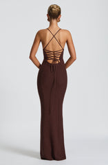 Xanthe Maxi Dress - Plum Brown Dress Babyboo Fashion Premium Exclusive Design
