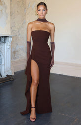 Zafira Maxi Dress - Plum Brown Dress Babyboo Fashion Premium Exclusive Design