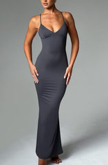 Zelda Maxi Dress - Charcoal Dress Babyboo Fashion Premium Exclusive Design