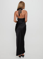Vasilisa Halter Neck Maxi Dress Black