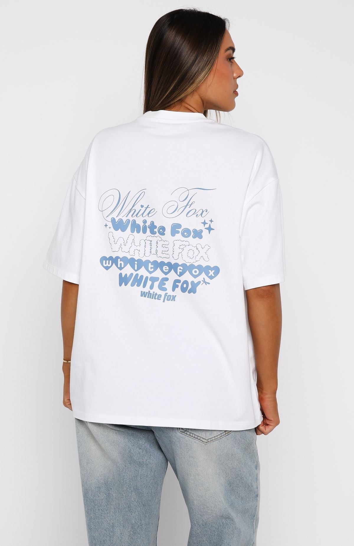 Pretty In Print Oversized Tee White