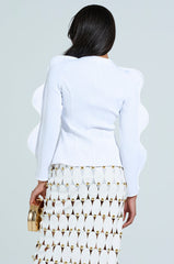 WAVY CARDIGAN IN WHITE