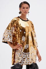BOUJEE BANDANA SEQUIN MINI DRESS