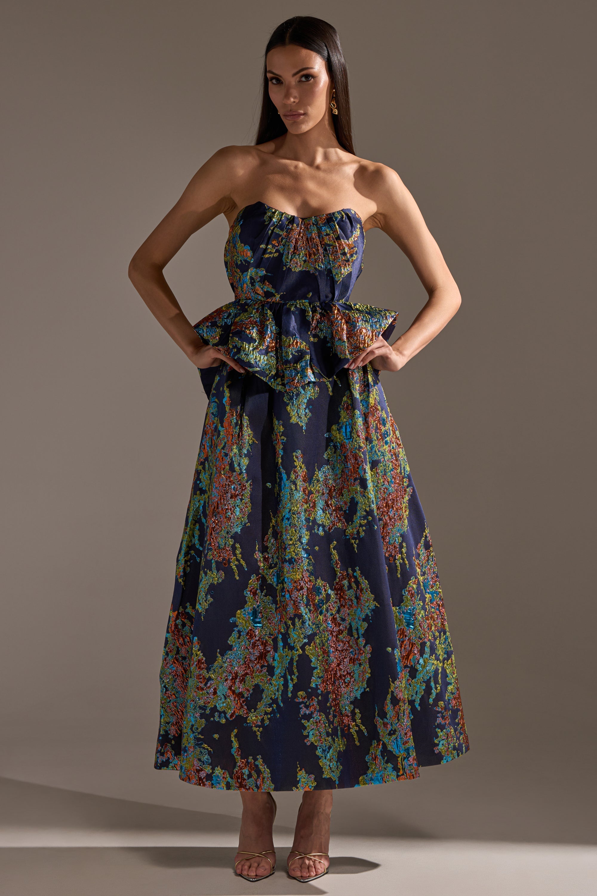 TRANSCENDENT FLORAL BROCADE CORSET TOP