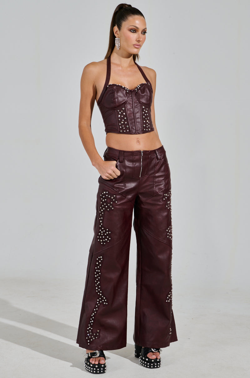 TEMPTATION'S BEST FRIEND CORSET IN BURGUNDY