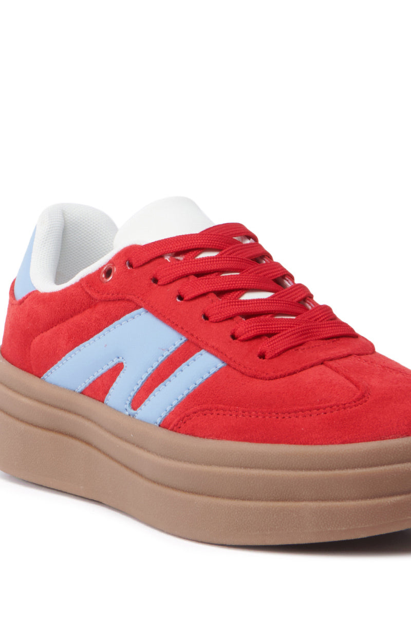 AZALEA WANG JUMBALAYA RED PLATFORM SNEAKER