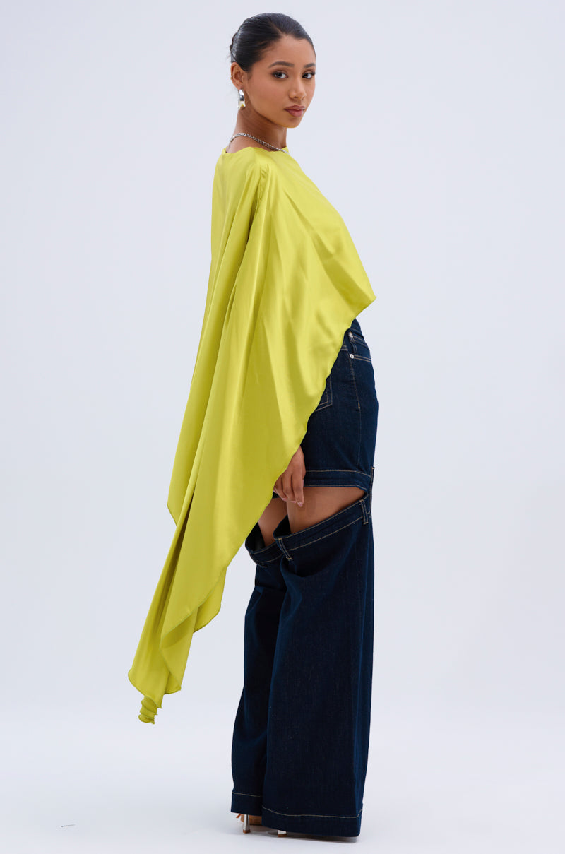 COCKTAIL HOUR BLOUSE IN CHARTREUSE