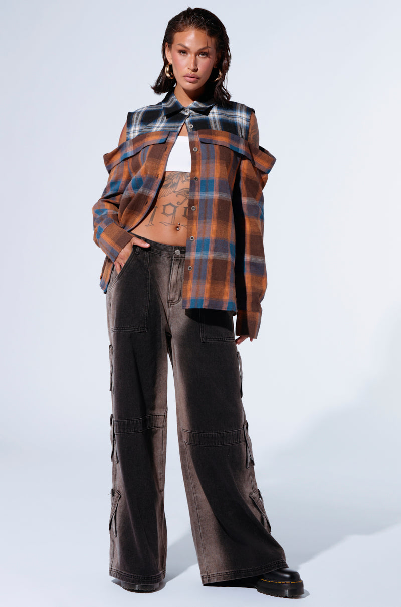 ALL IN A DAYS WORK BUTTON DOWN FLANNEL SHIRT