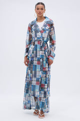 LIVING THE LIFE PLAID MESH TRENCH