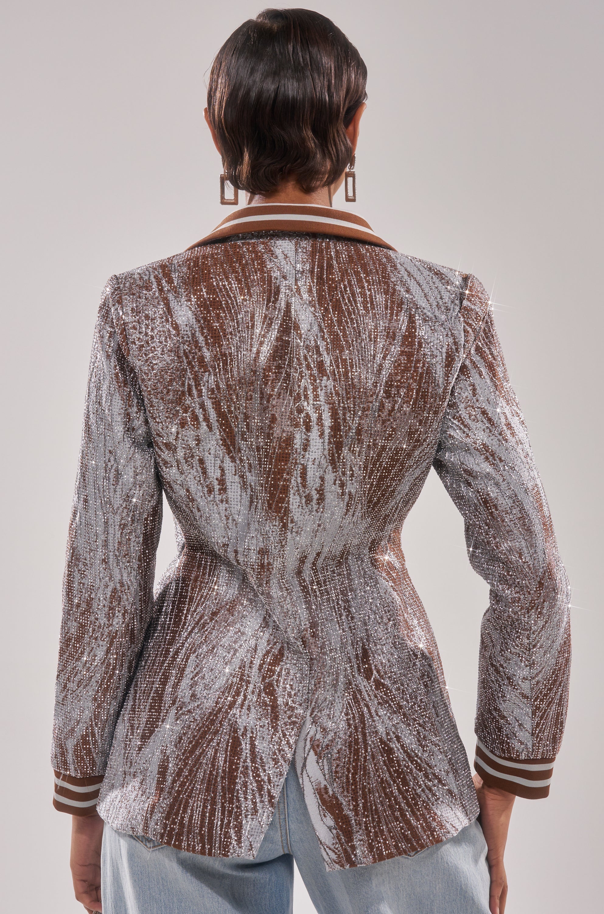 DASH EMBELLISHED BROCADE BLAZER