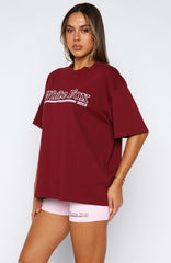 No Hesitation Oversized Tee Burgundy