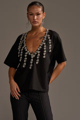 RHINESTONE QUEEN OVERSIZED TEE