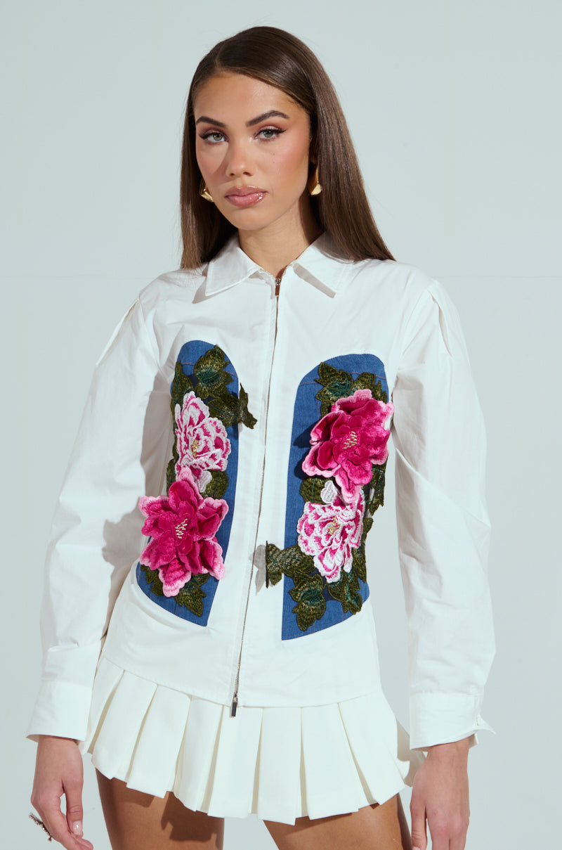 DAISY ZIPPER TOP