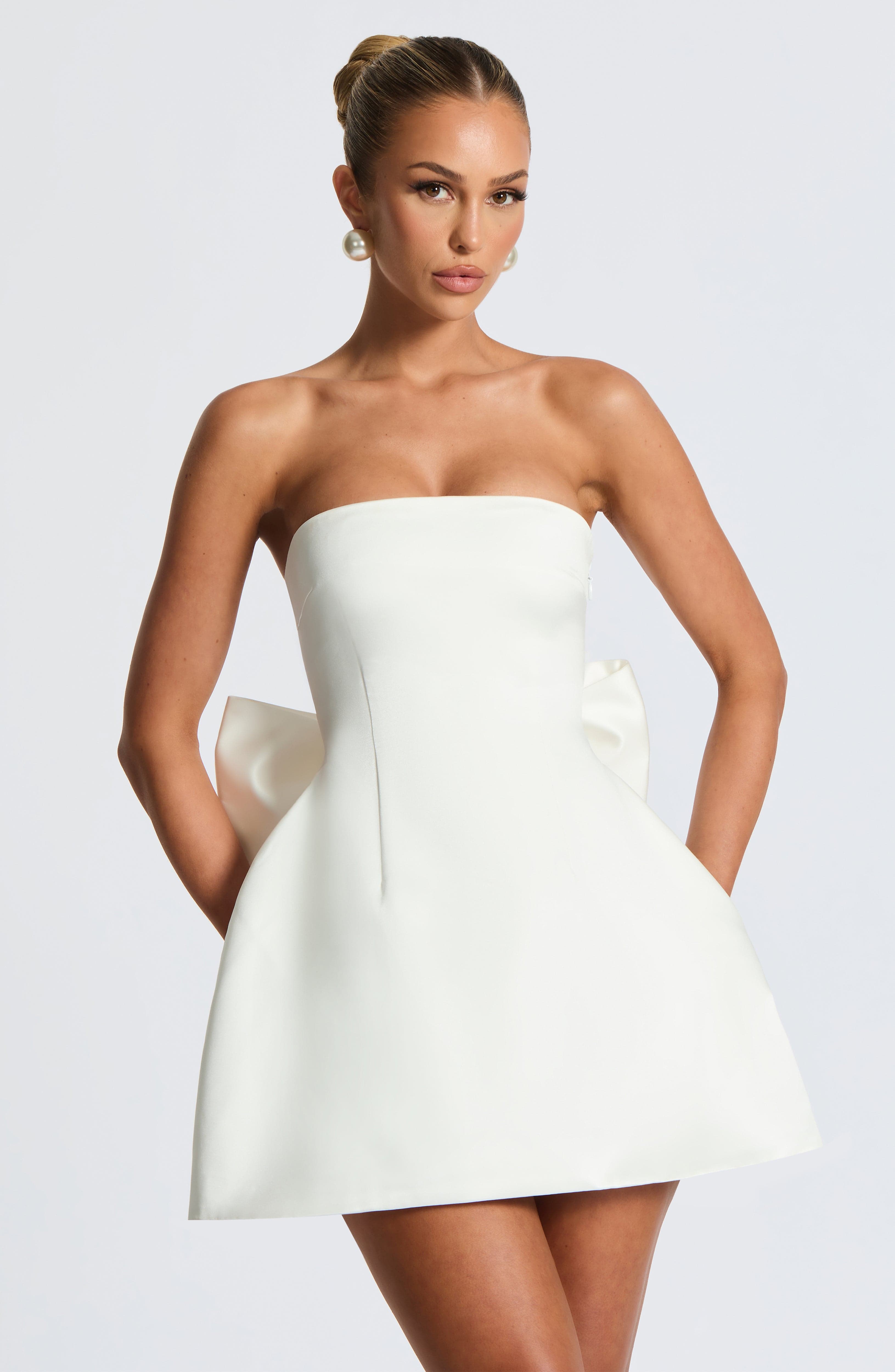Abbey Mini Dress - Ivory Dress Babyboo Fashion Premium Exclusive Design