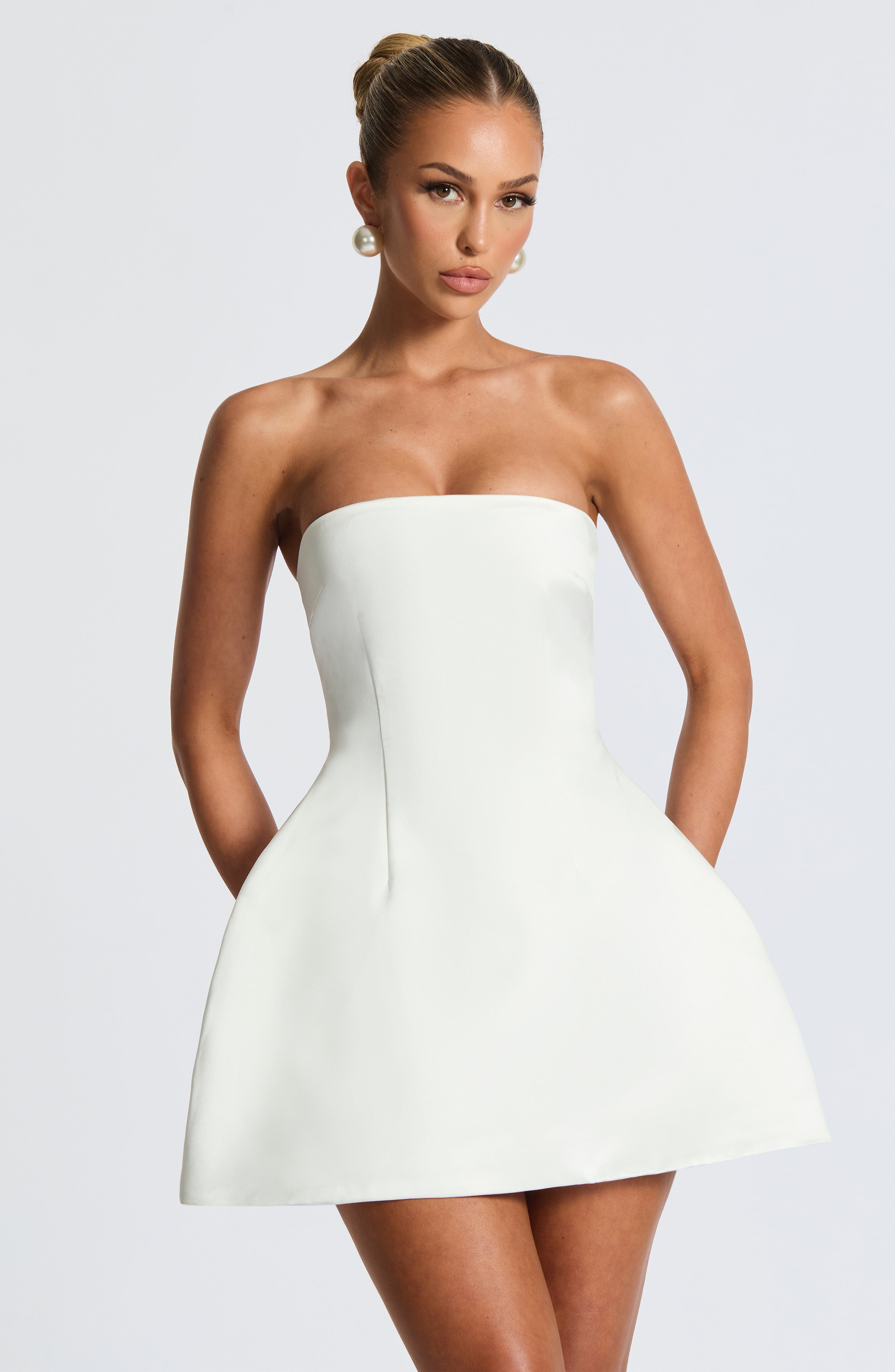 Abbey Mini Dress - Ivory Dress Babyboo Fashion Premium Exclusive Design
