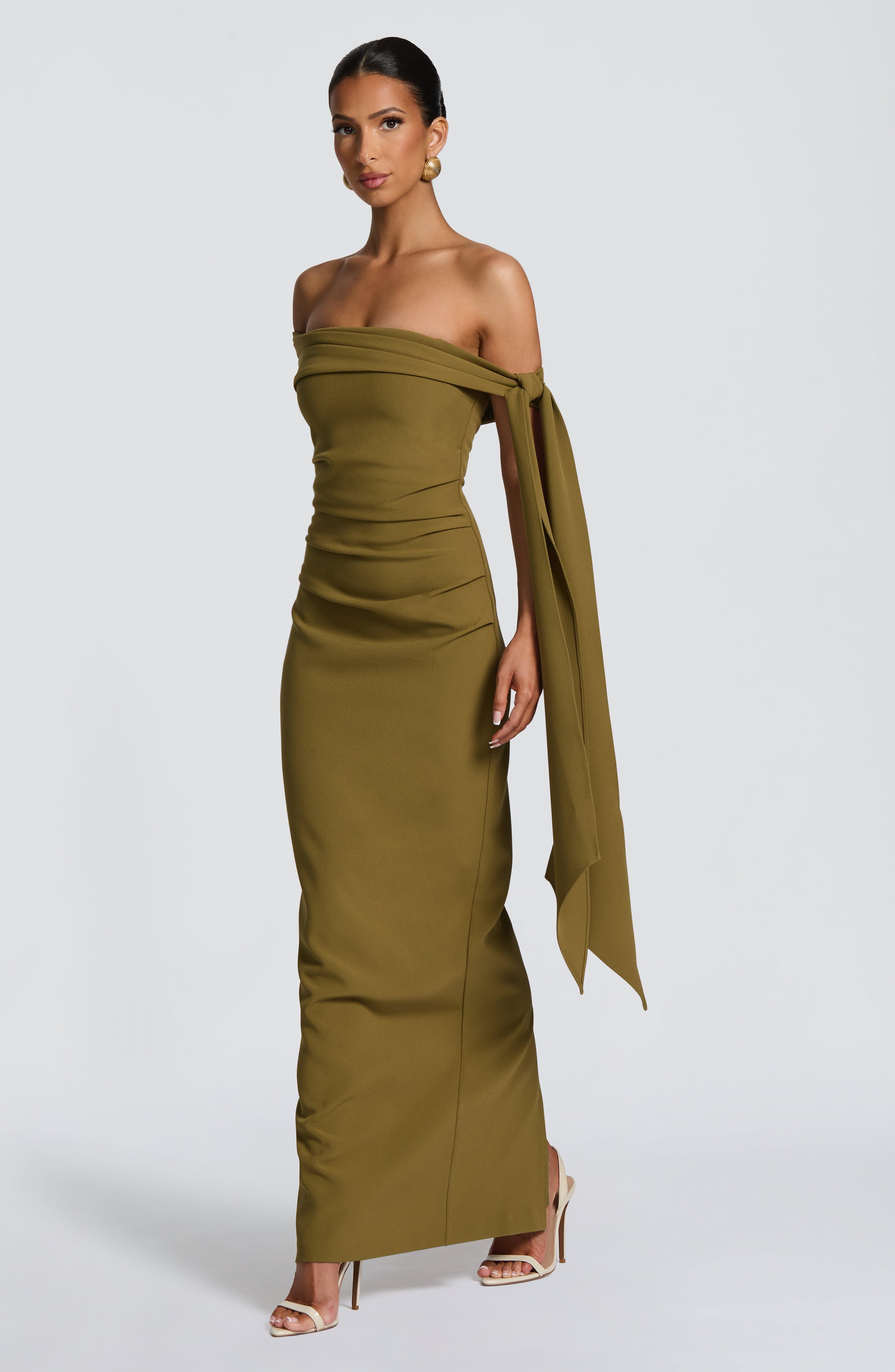 Addie Maxi Dress - Deep Olive Dress Babyboo Fashion Premium Exclusive Design