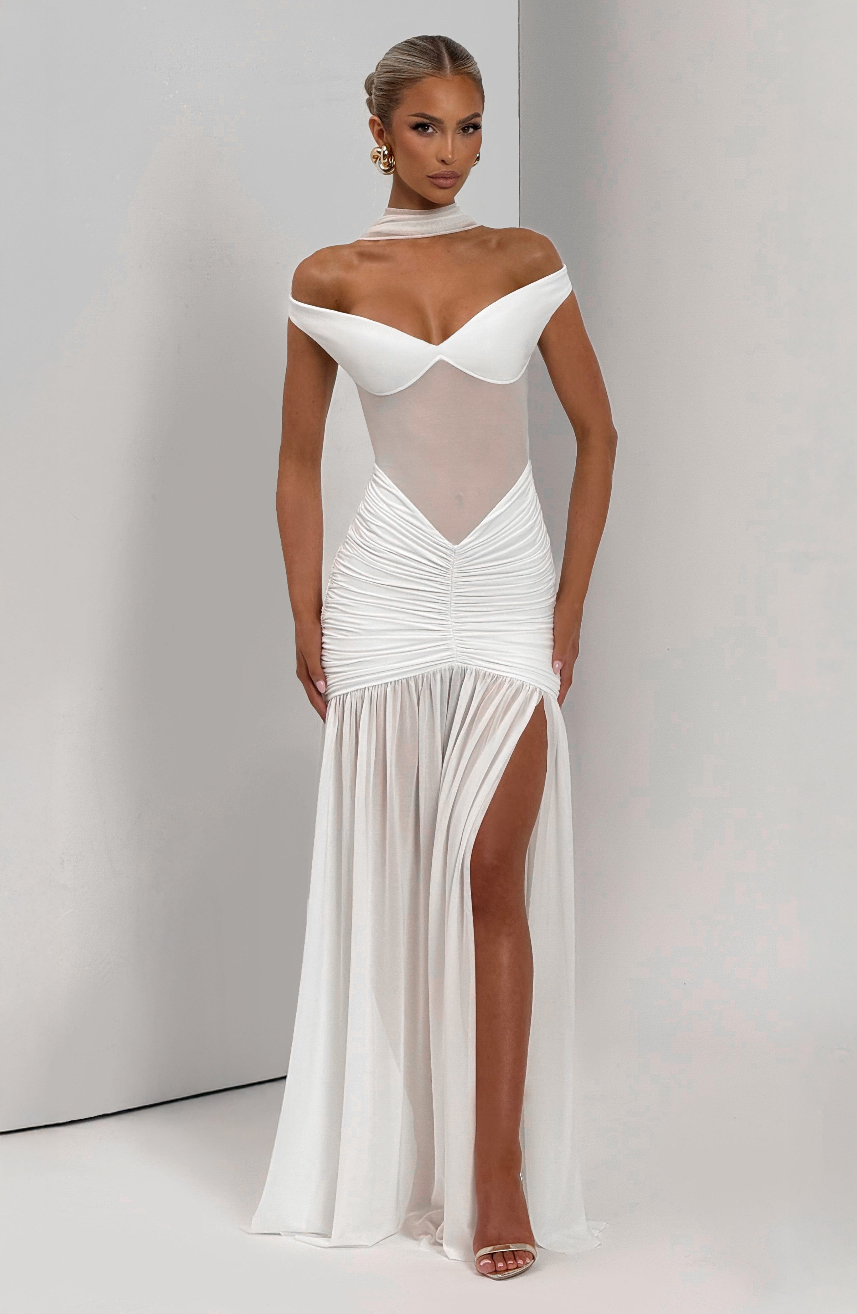 Alaia Maxi Dress - Ivory Dress Babyboo Fashion Premium Exclusive Design