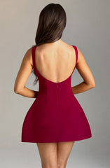 Alana Mini Dress - Wine Dress Babyboo Fashion Premium Exclusive Design