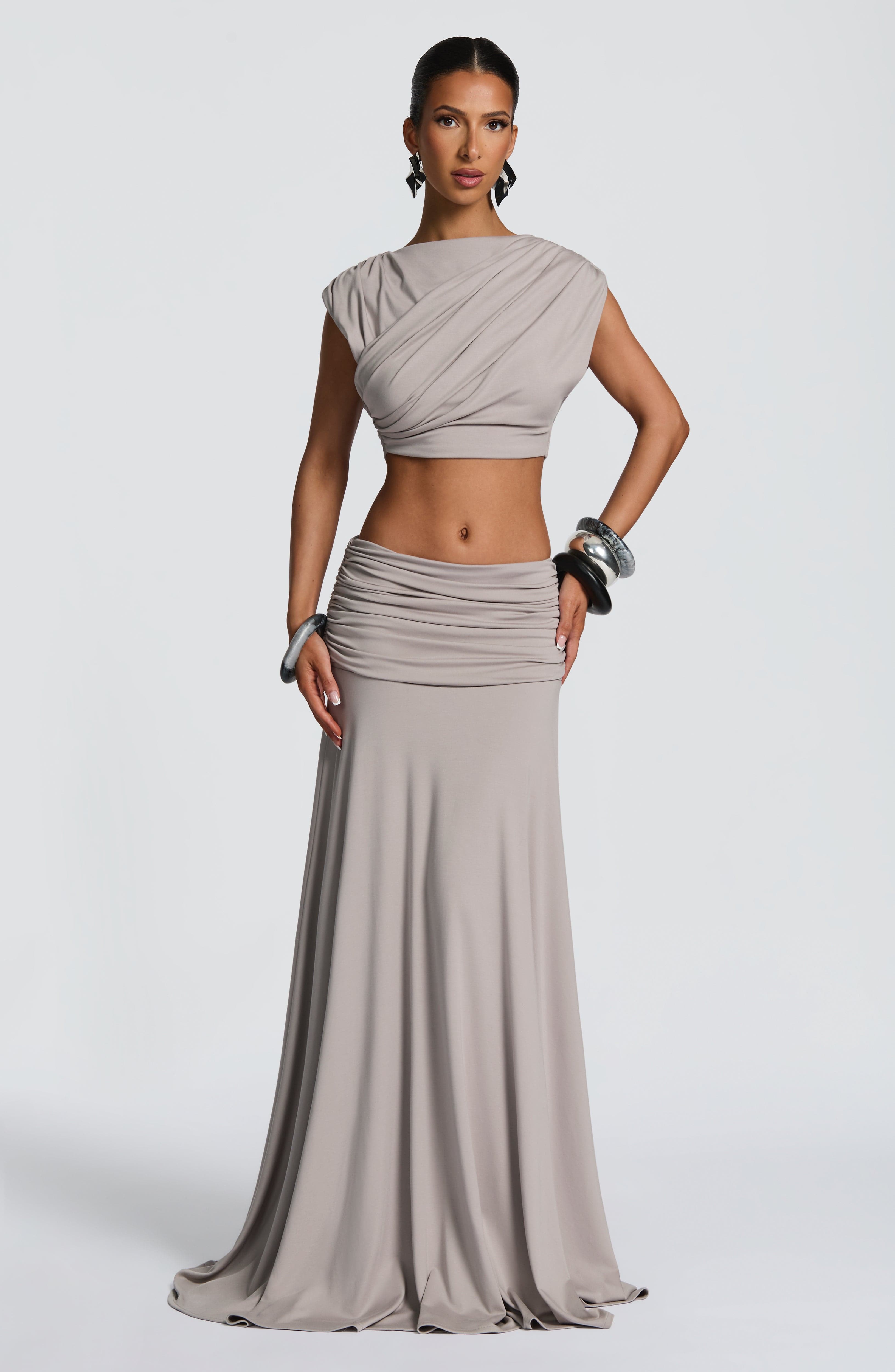 Amara Top - Light Grey Tops Babyboo Fashion Premium Exclusive Design