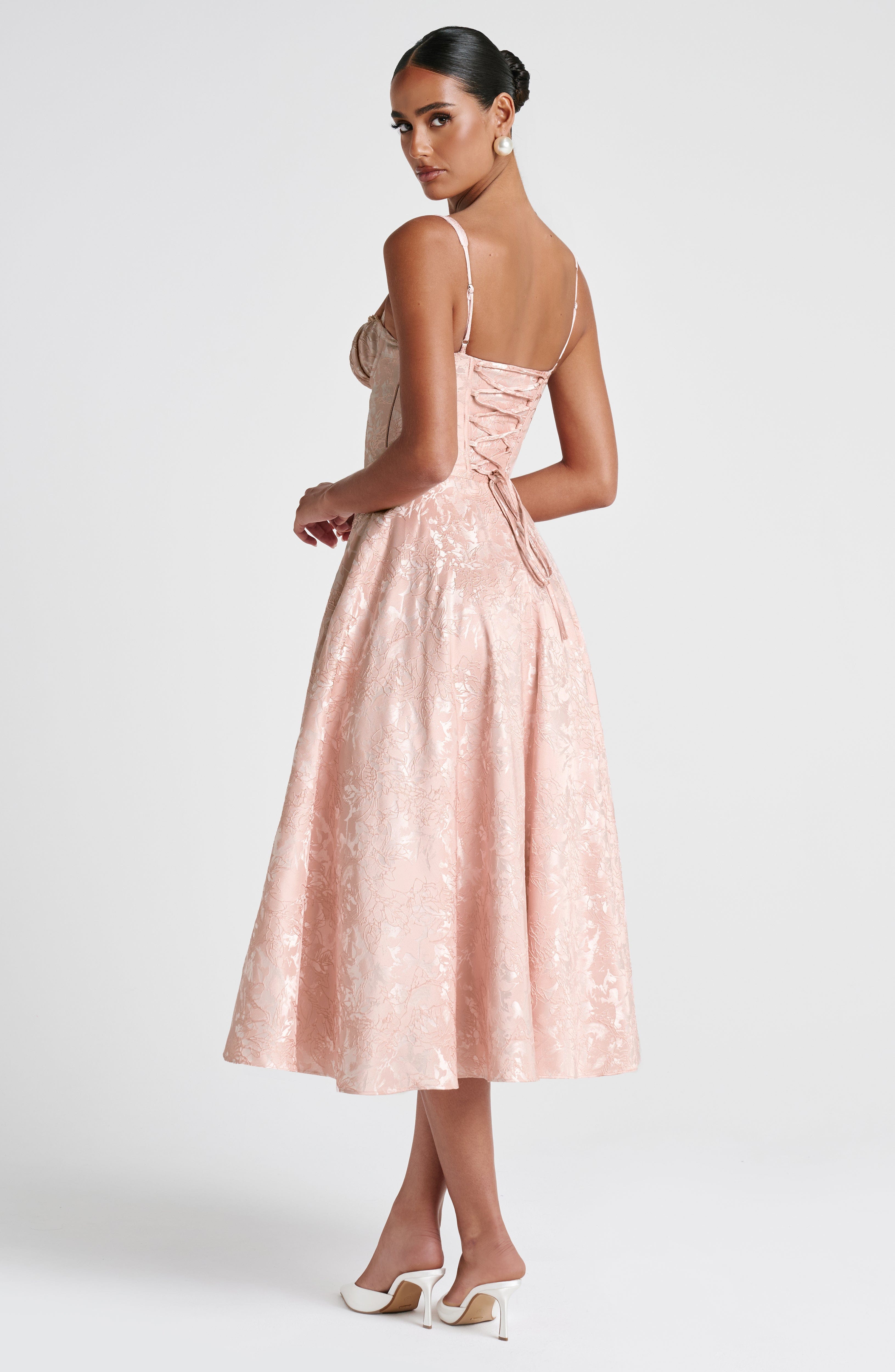 Amity Midi Dress - Soft Peach Dress Babyboo Fashion Premium Exclusive Design