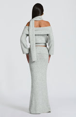 Andie Maxi Skirt - Light Grey Marl Skirt Babyboo Fashion Premium Exclusive Design