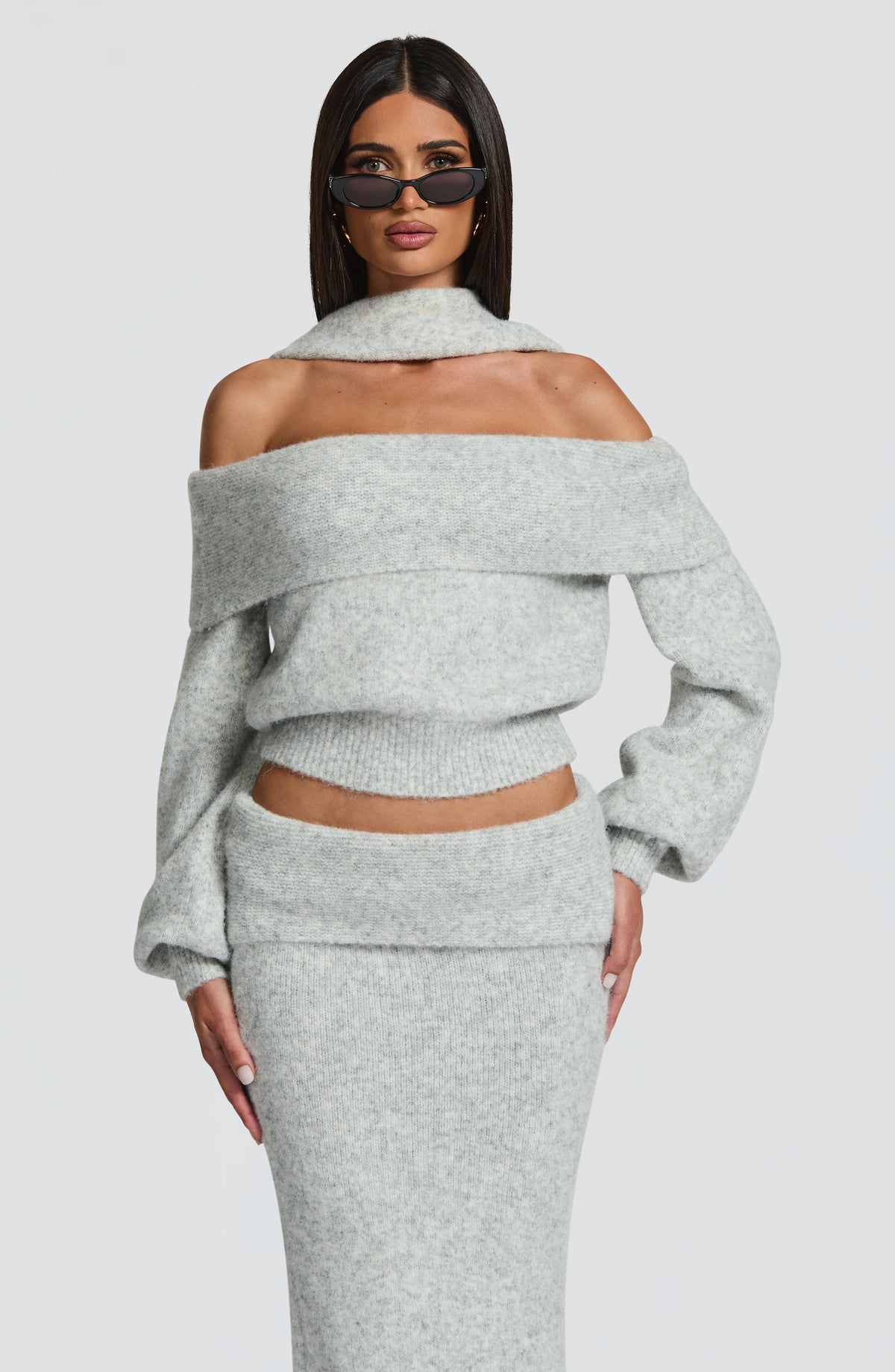 Andie Top - Light Grey Marl Tops Babyboo Fashion Premium Exclusive Design