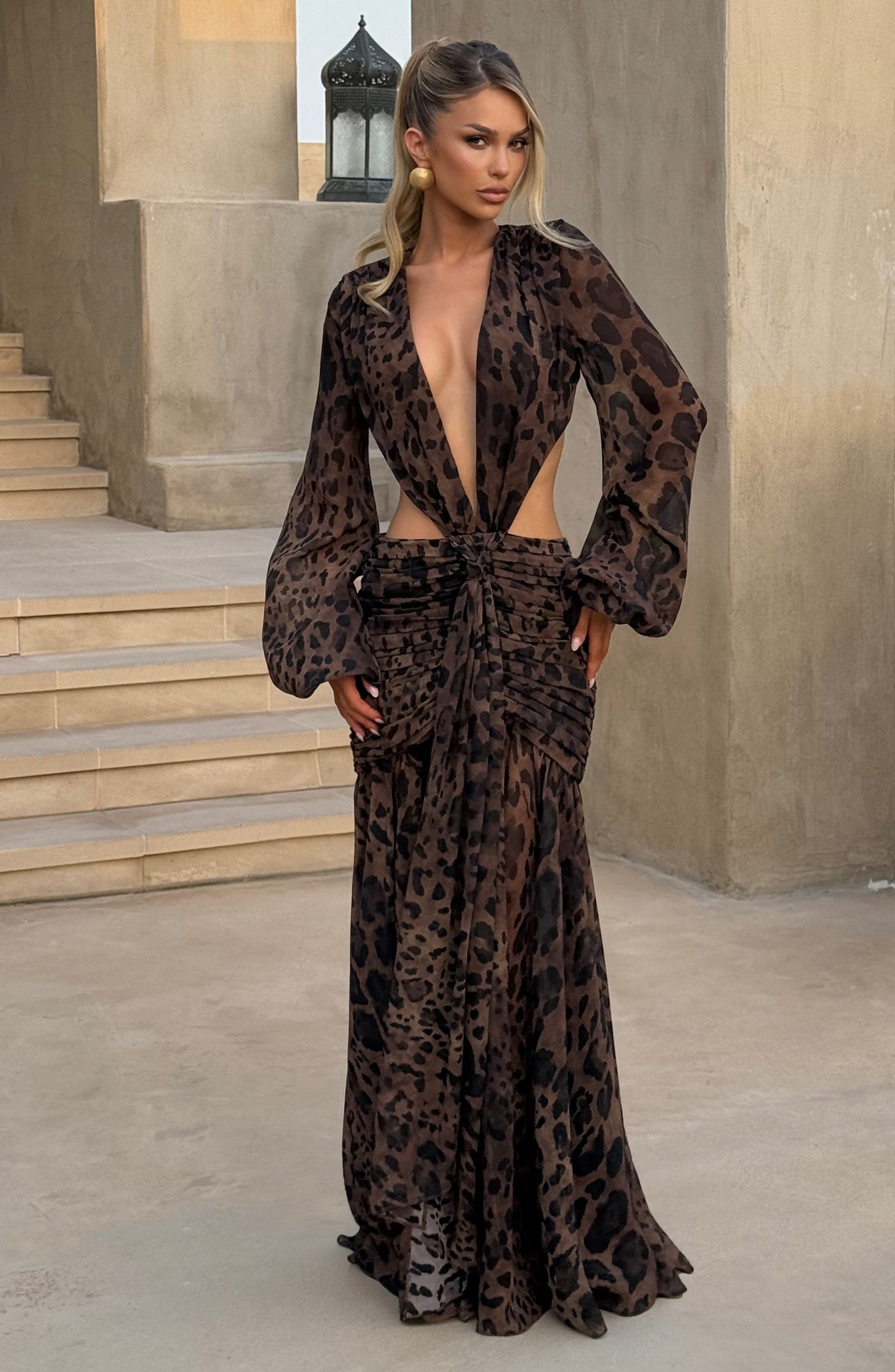 Andrina Maxi Dress - Leopard Print Dress Babyboo Fashion Premium Exclusive Design