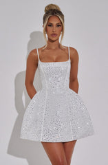 Angelique Mini Dress - Ivory Dress Babyboo Fashion Premium Exclusive Design