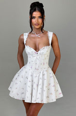 Antonella Mini Dress - Multi Floral Print Dress XS Babyboo Fashion Premium Exclusive Design
