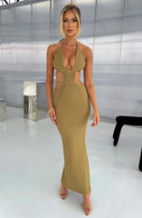 Arabella Maxi Dress - Khaki Dress Babyboo Fashion Premium Exclusive Design