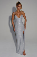 Ashton Maxi Dress - Silver Dress Babyboo Fashion Premium Exclusive Design