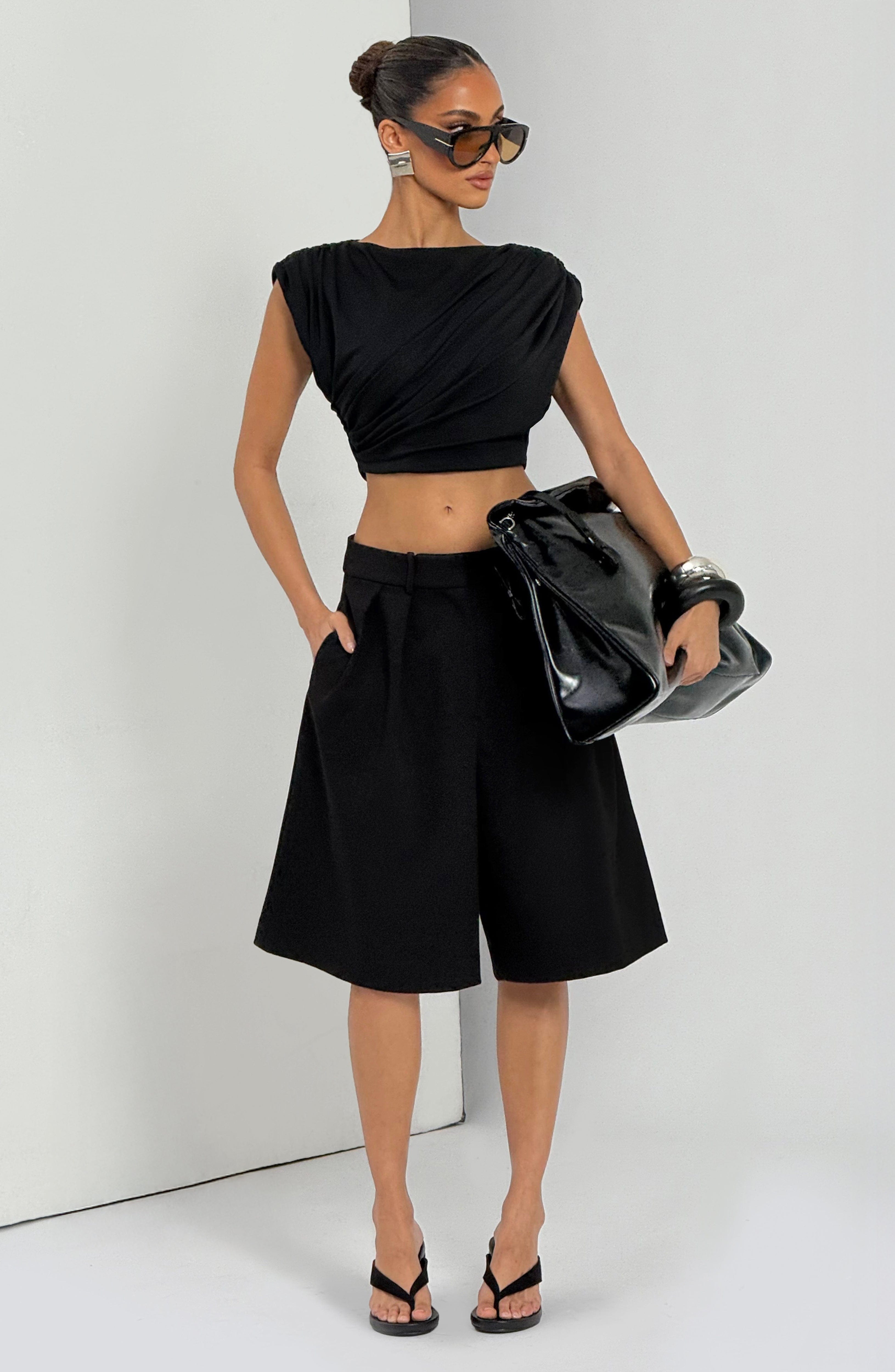 Ausra Bermuda Shorts - Black Shorts Babyboo Fashion Premium Exclusive Design