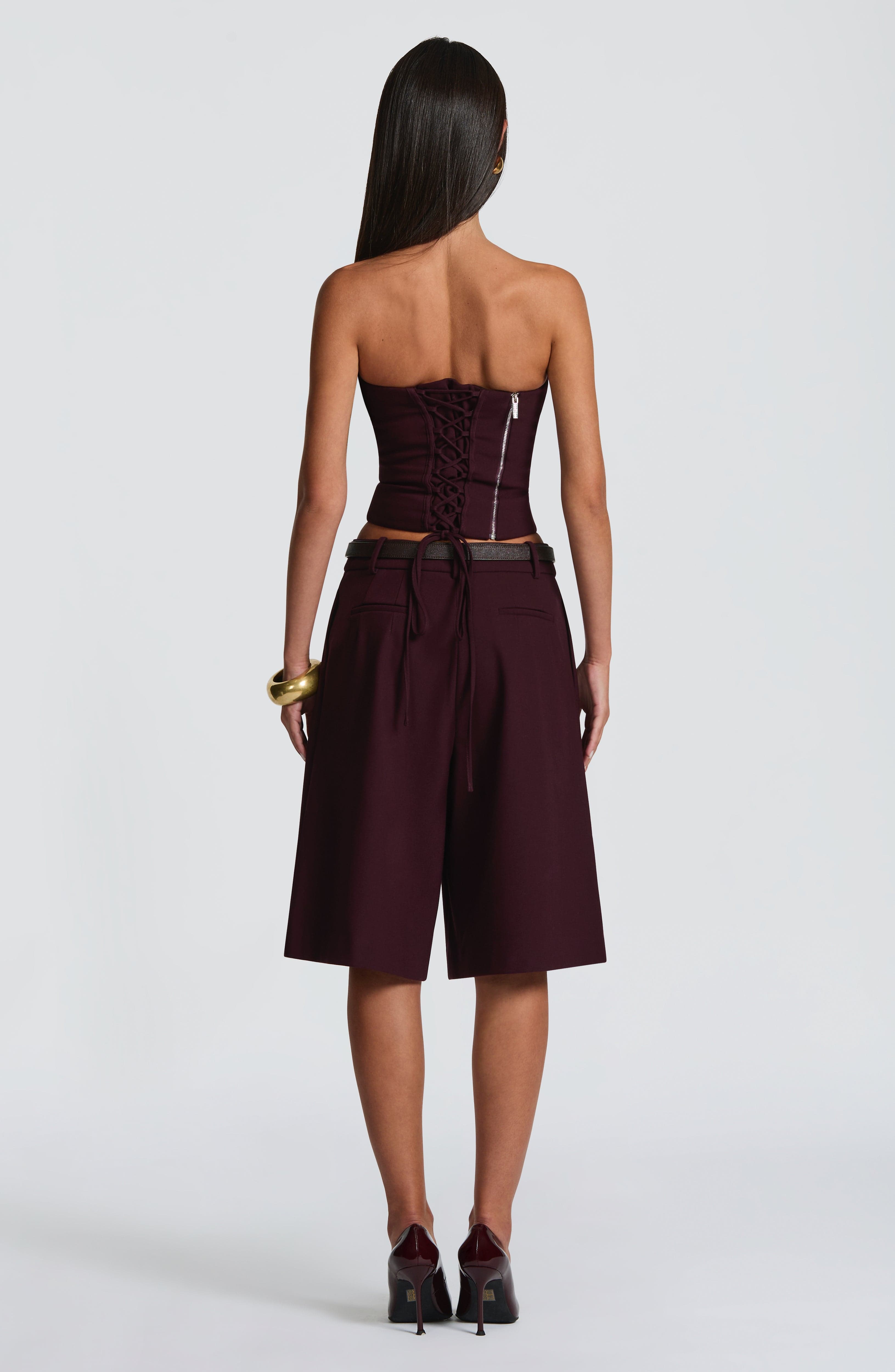 Ausra Bermuda Shorts - Plum Shorts Babyboo Fashion Premium Exclusive Design