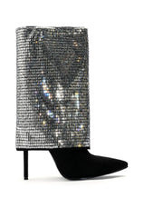 AZALEA WANG MILLONA EMBELLISHED BOOTIE IN SILVER