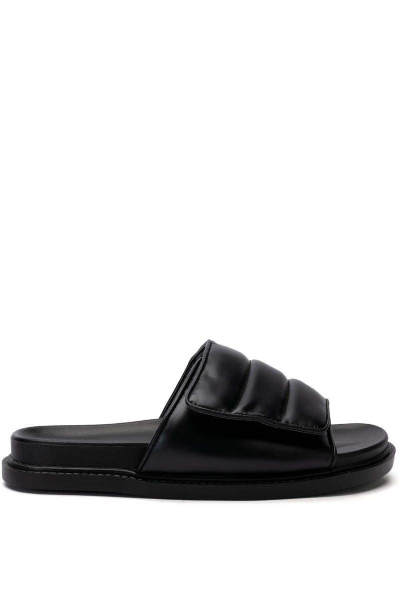 AZALEA WANG NILESH PU SANDAL IN BLACK