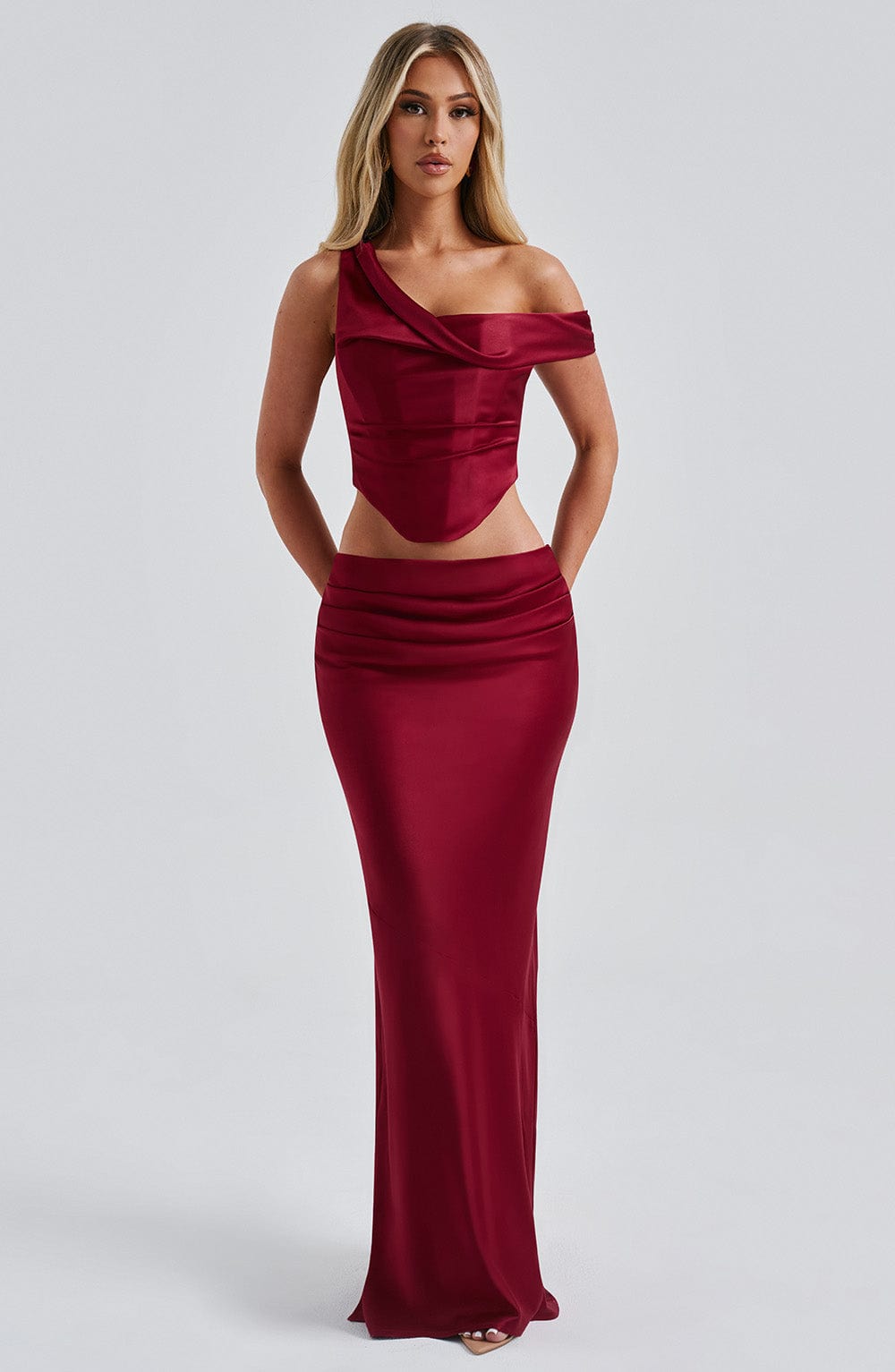 Bernadette Maxi Skirt - Burgundy Skirt XS Babyboo Fashion Premium Exclusive Design