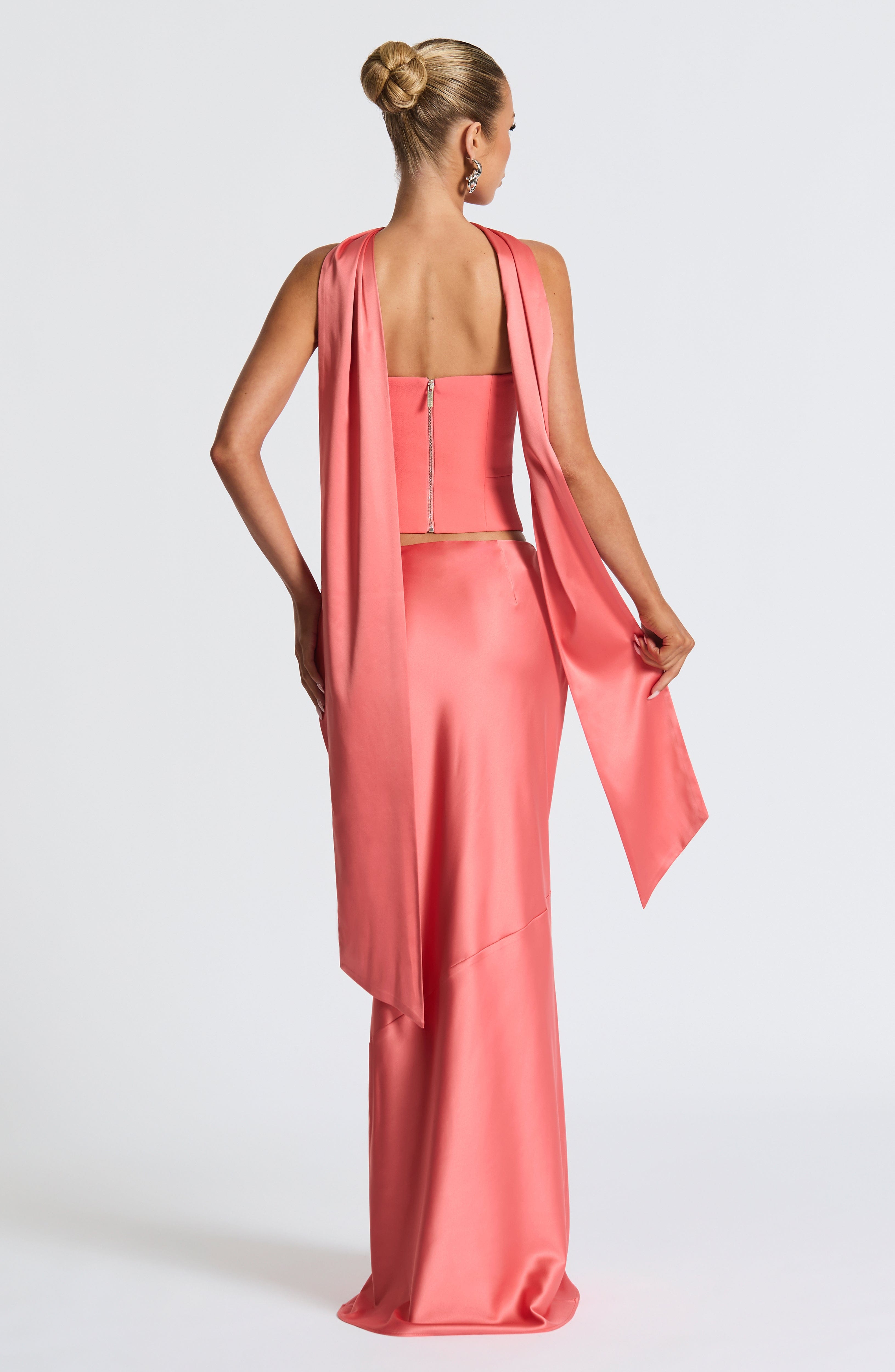 Bernadette Maxi Skirt - Coral Pink Skirt Babyboo Fashion Premium Exclusive Design