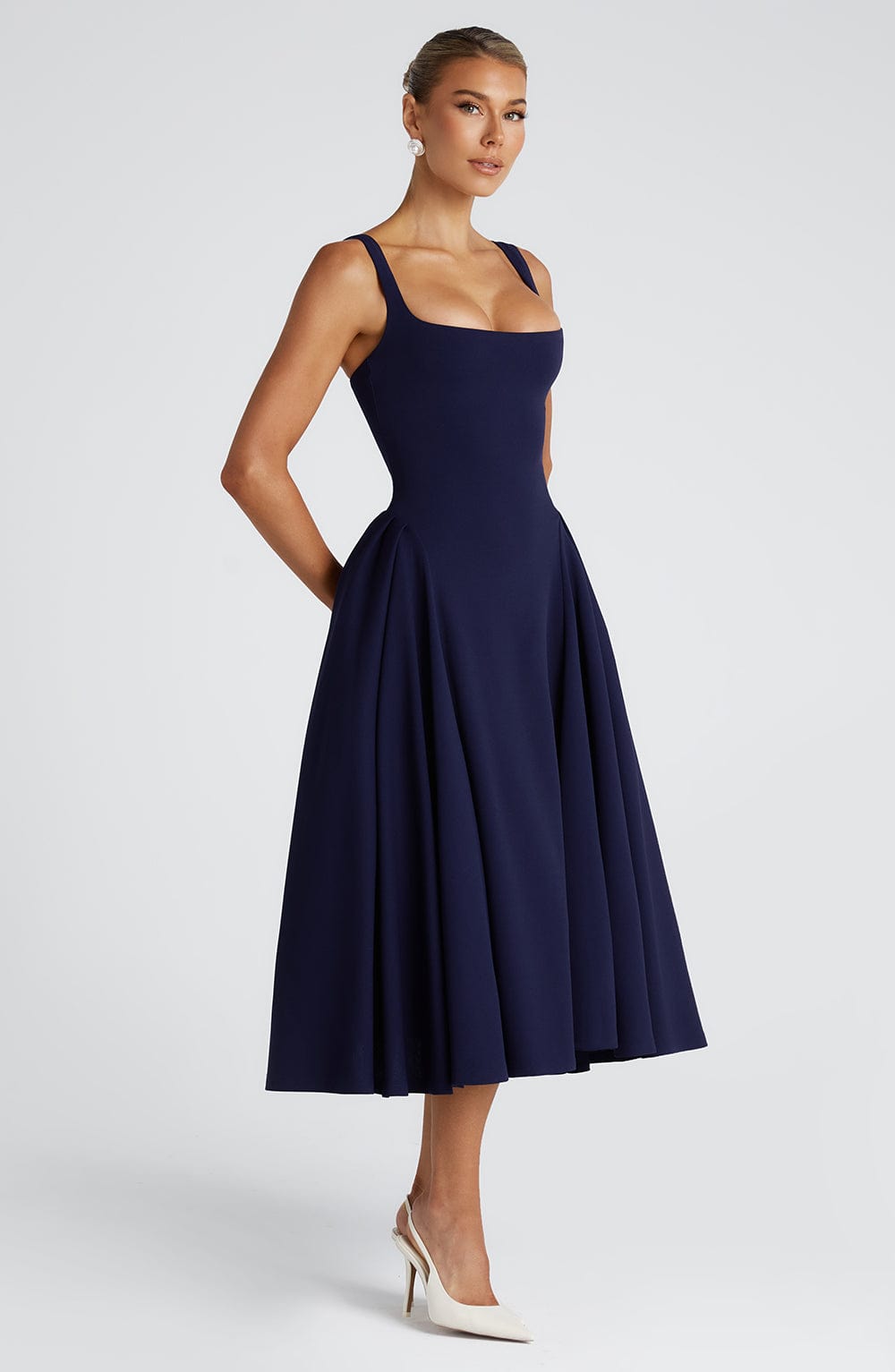 Betty Midi Dress - Navy Dress Babyboo Fashion Premium Exclusive Design