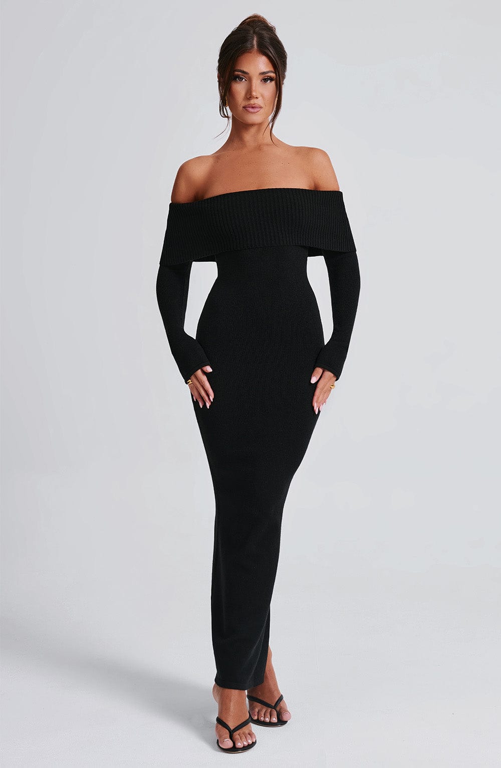 Beverley Knit Maxi Dress - Black Dress Babyboo Fashion Premium Exclusive Design